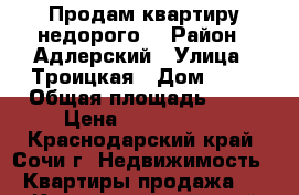 Продам квартиру недорого! › Район ­ Адлерский › Улица ­ Троицкая › Дом ­ 42 › Общая площадь ­ 54 › Цена ­ 3 500 000 - Краснодарский край, Сочи г. Недвижимость » Квартиры продажа   . Краснодарский край,Сочи г.